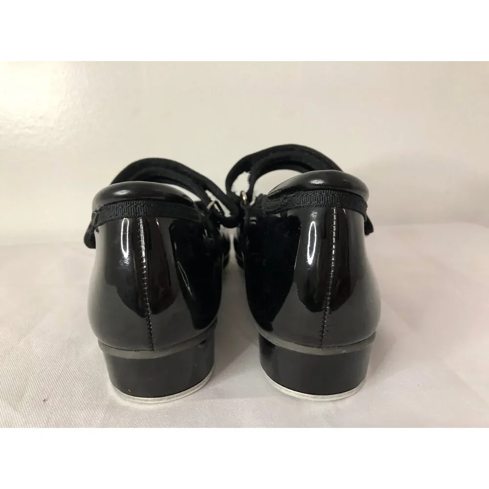 Pre-Owned Dance Dance Tap Shoes Stelle Kids 13M Mary Jane easy Strap Black